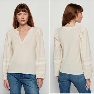 Nation LTD Arden Long Sleeve Top, Parchment | Size Medium